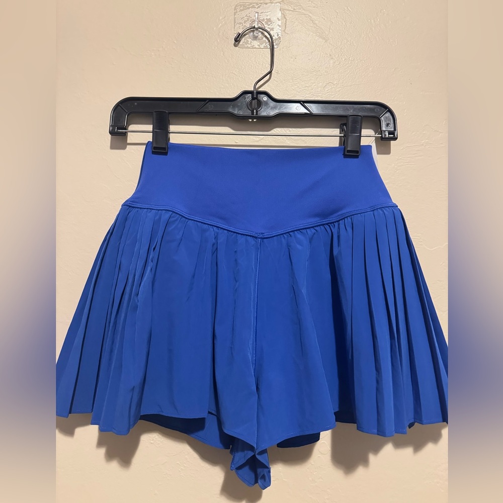 Blue Pleated Athletic Skirt - Picture 3 of 5